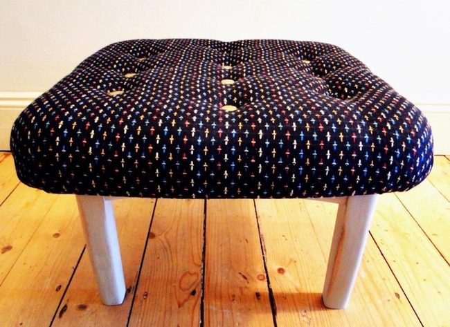 Colorful Cross Stool Dark Fabric