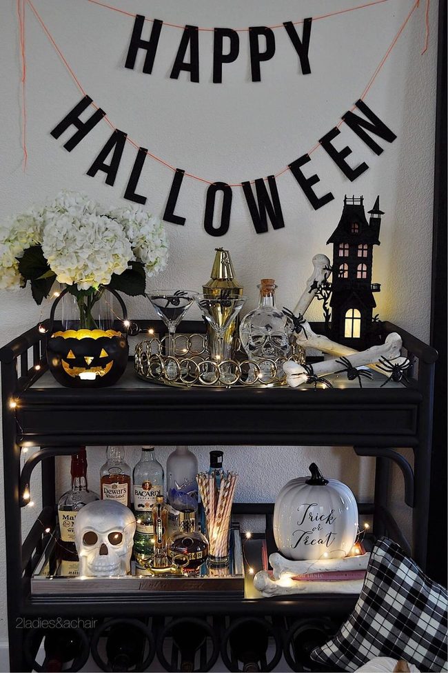 Black White Gold Halloween Sophistication