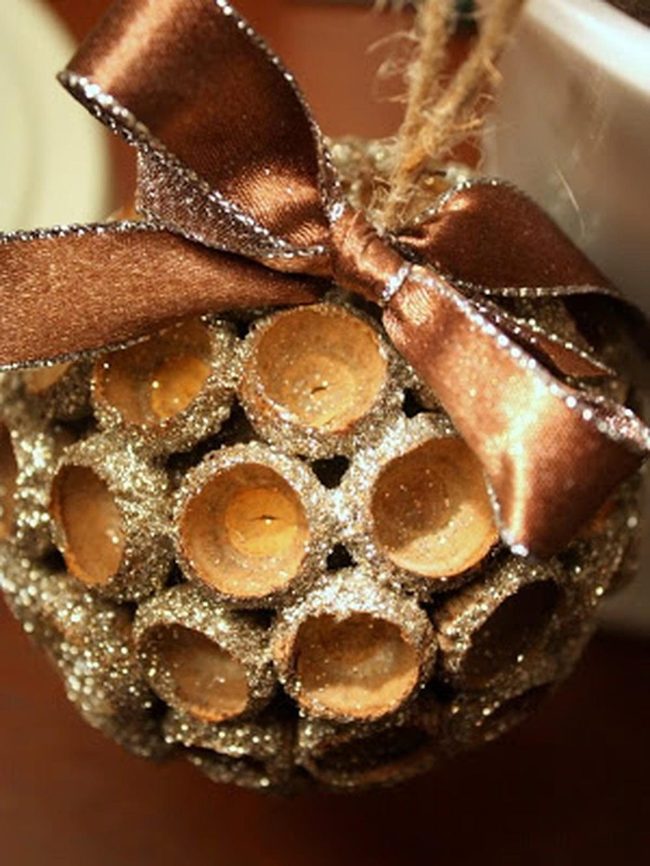 Glitter-Dusted Acorn Ornaments