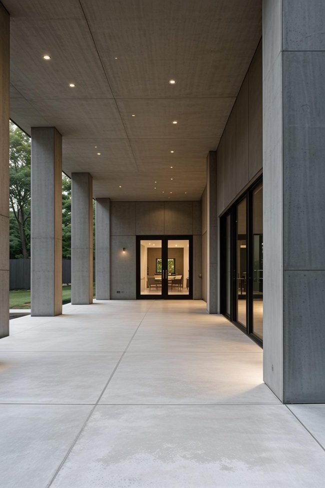 Stone Columns Frame Concrete Entry