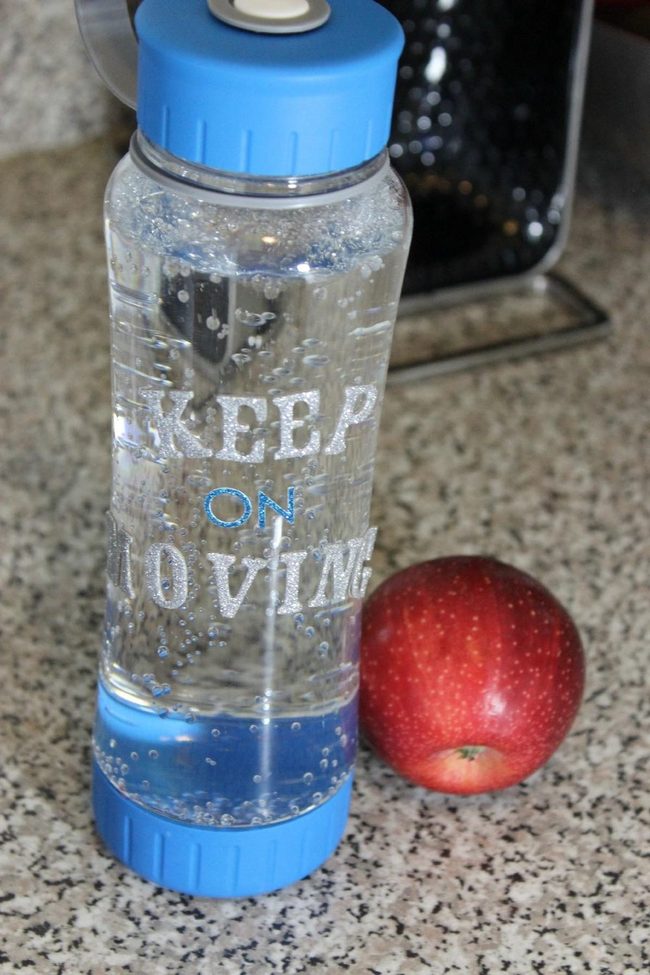White Text Glass Bottle