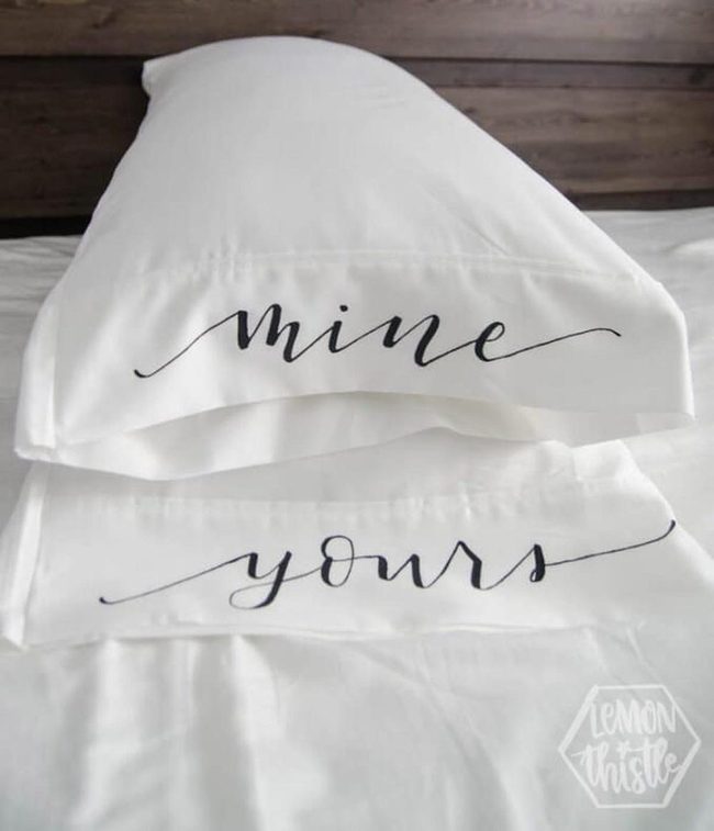 Hand-Painted Pillows For Newlyweds