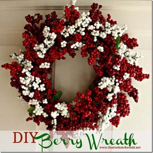 Deep Red Berry Christmas Door Wreath