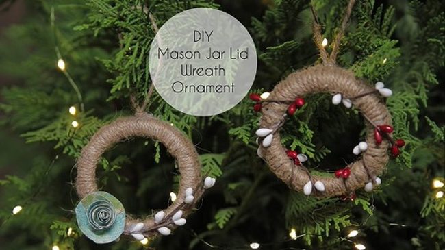 Recycled Metallic Lid Wreaths