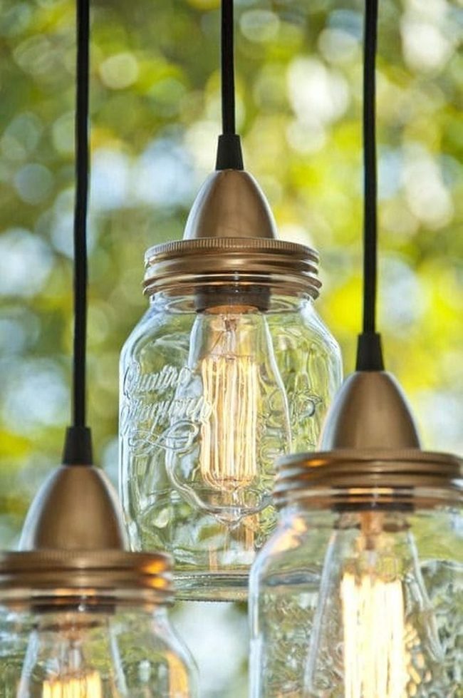Glass Jars Cast Industrial Light