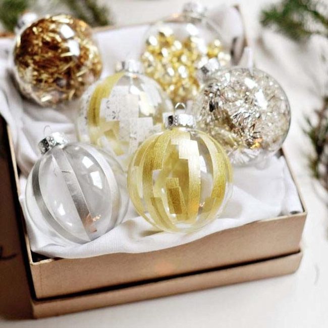 Washi Tape Striped Ornaments