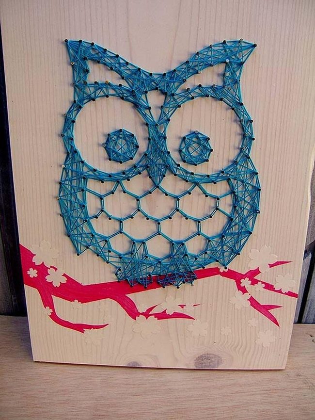 Intricate Thread Owl Wall Art