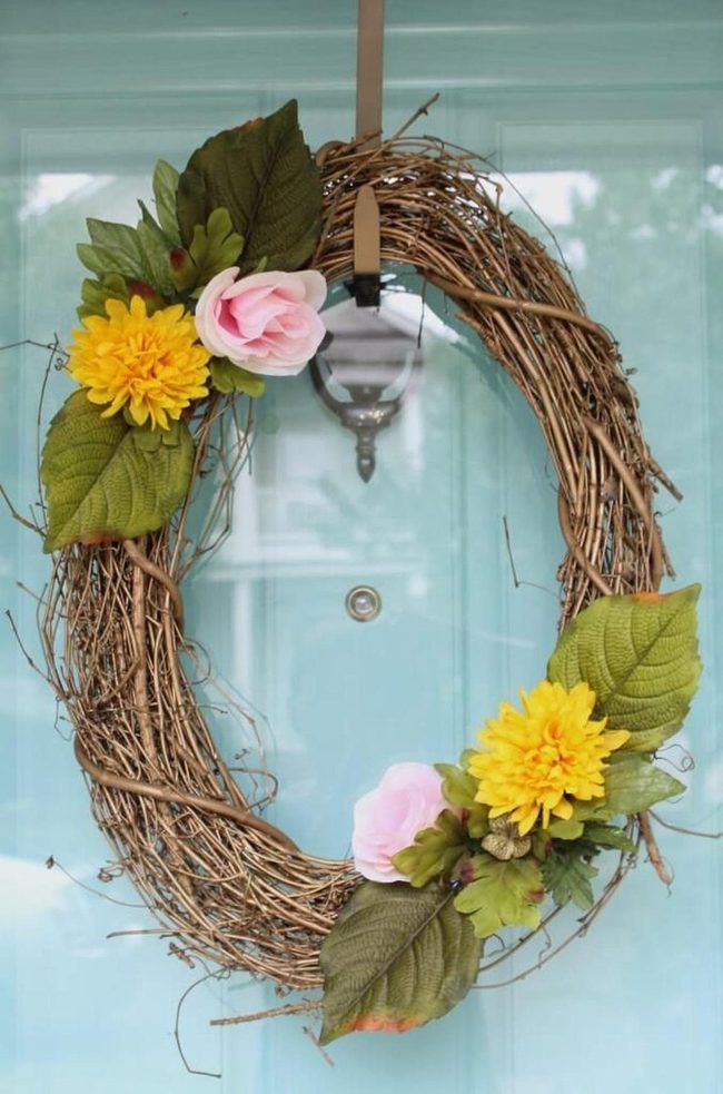 Pink And Orange Fall Wreath