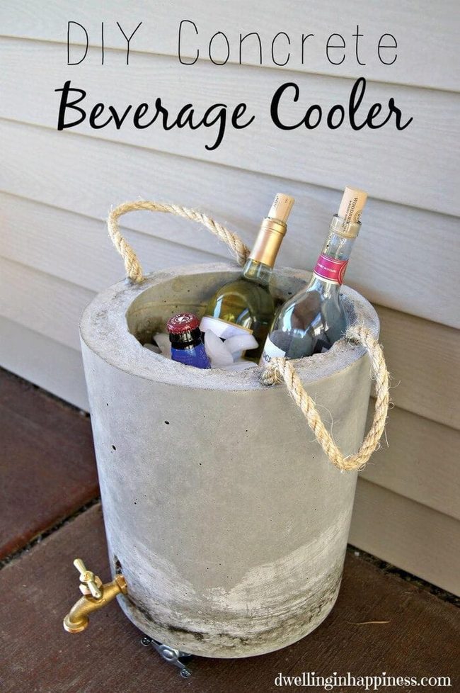 Concrete Backyard Drink Cooler