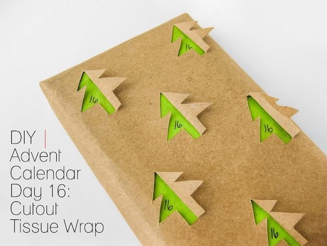 Brown Paper Trees With Green Cutouts