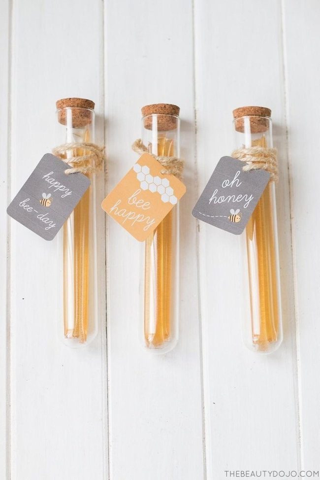 Golden Honey Sticks In Glass Tubes