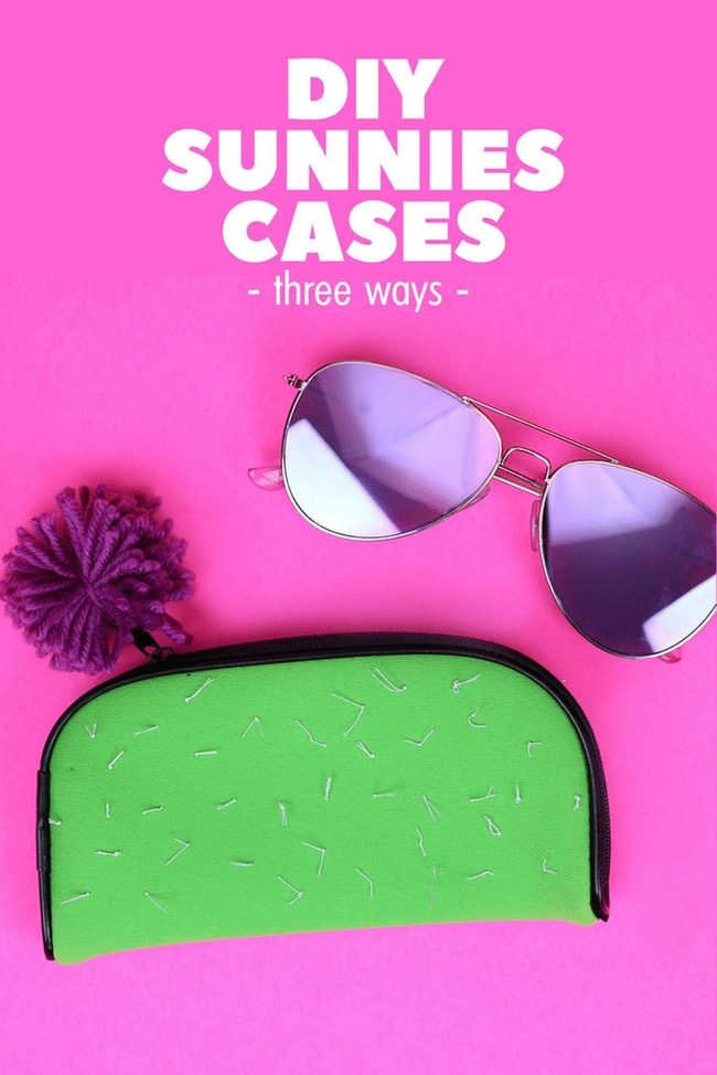 Pink And Lime Handmade Sunglasses Cases