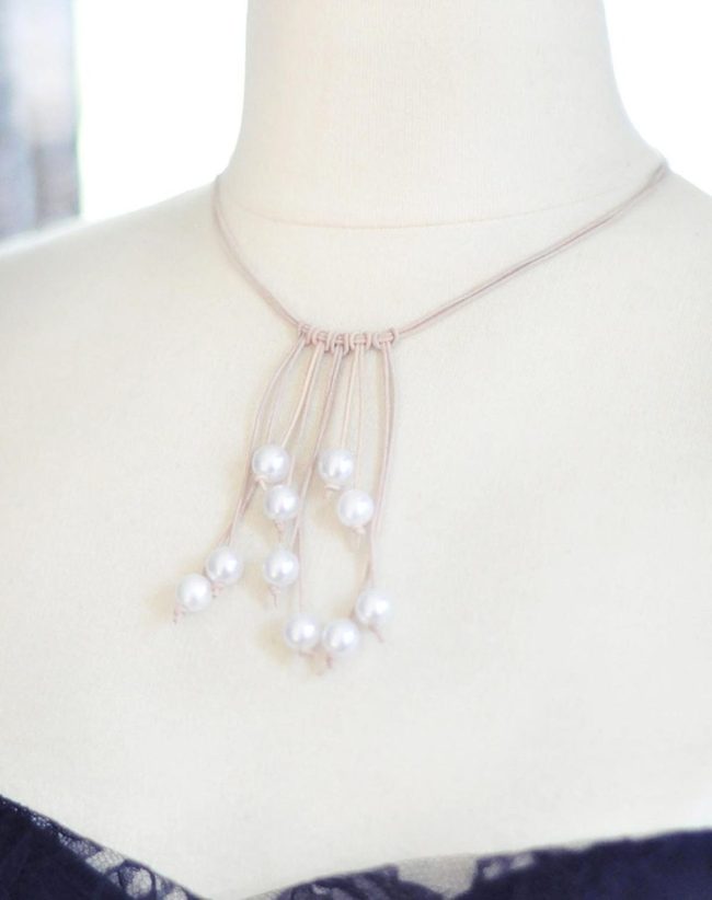 White Pearls On Flowing Cord