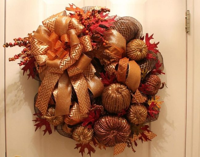 Gold And Bronze Autumn Wreath