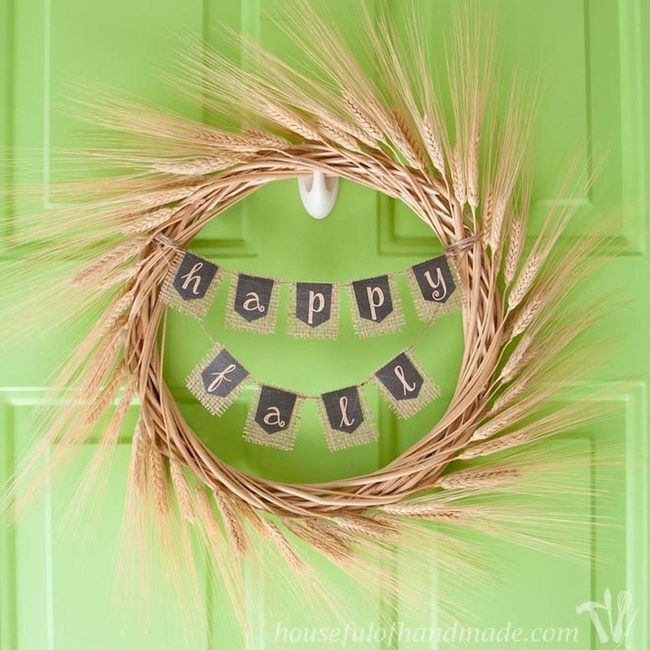 Emerald Door Autumn Wheat Wreath