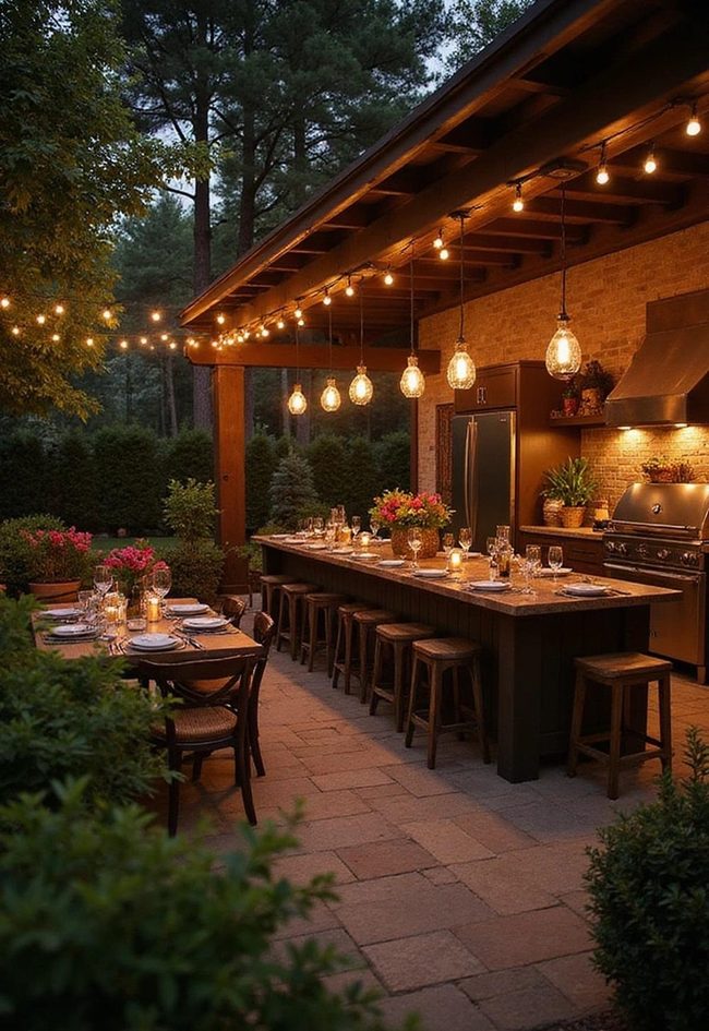 Pendant Fixtures And String Glow