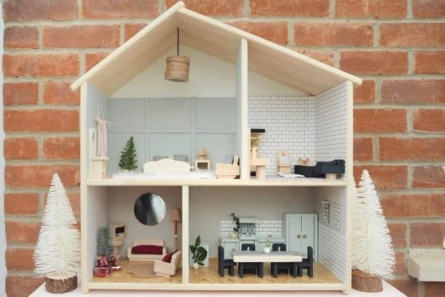 Wooden Parquet Floors Minimalist Dollhouse
