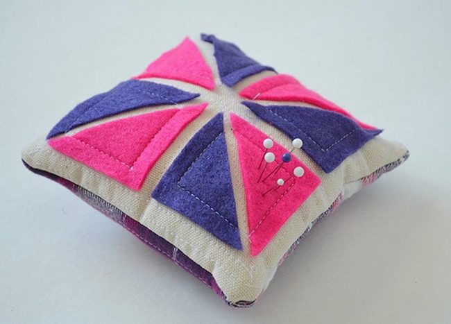 Pink Purple Geometric Sewing Cushions