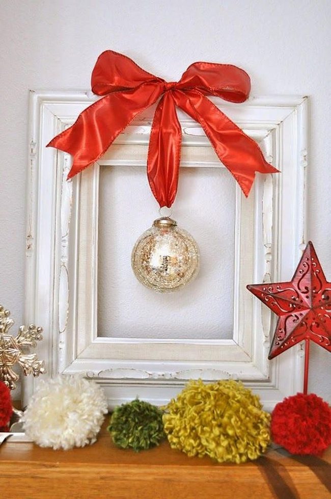 Gold Ornaments On Red Ribbon