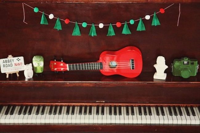 Red Ukulele Brightens Musical Corner