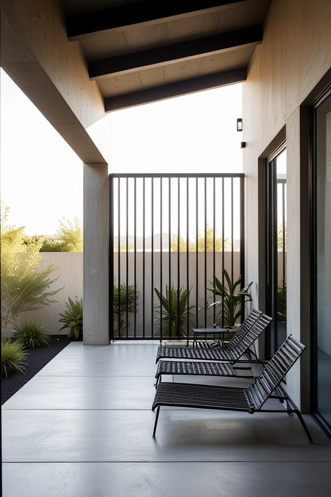Maple Slats Concrete Minimalism