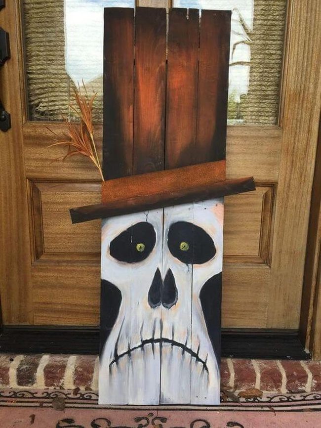 Carved Wood Character With White Face