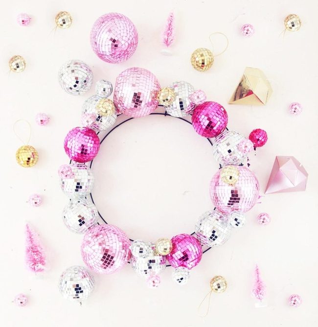 Silver Disco Balls Pink Gold