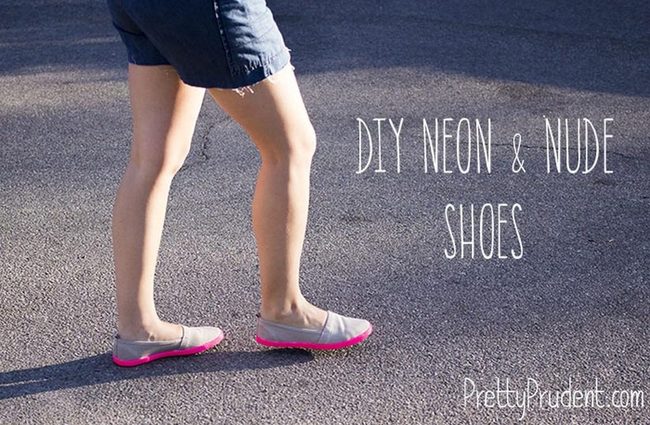 Nude Flats Neon Pink Soles