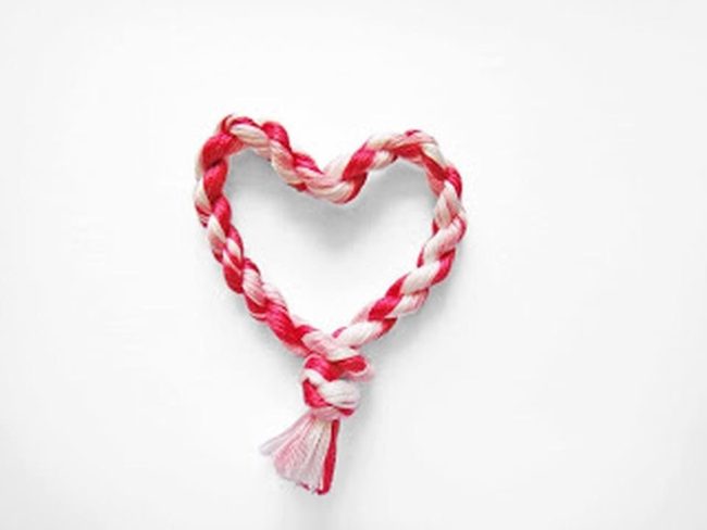 Handwoven Red And White Heart