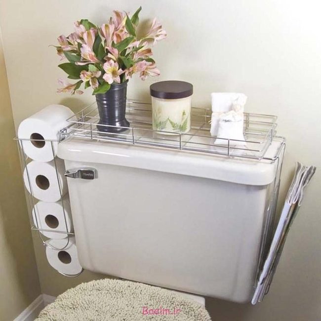 Wire Shelves Above Toilet