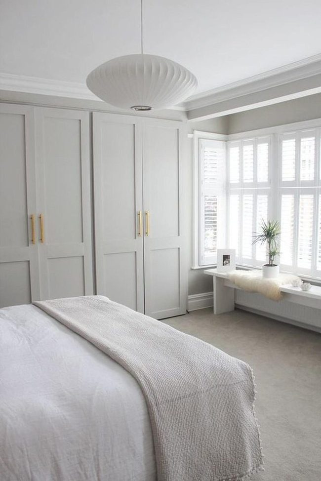 Round Ceiling Light With Gray Walls