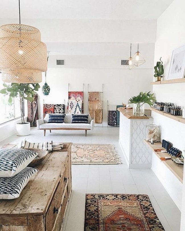 White Walls Black Pattern Pillows