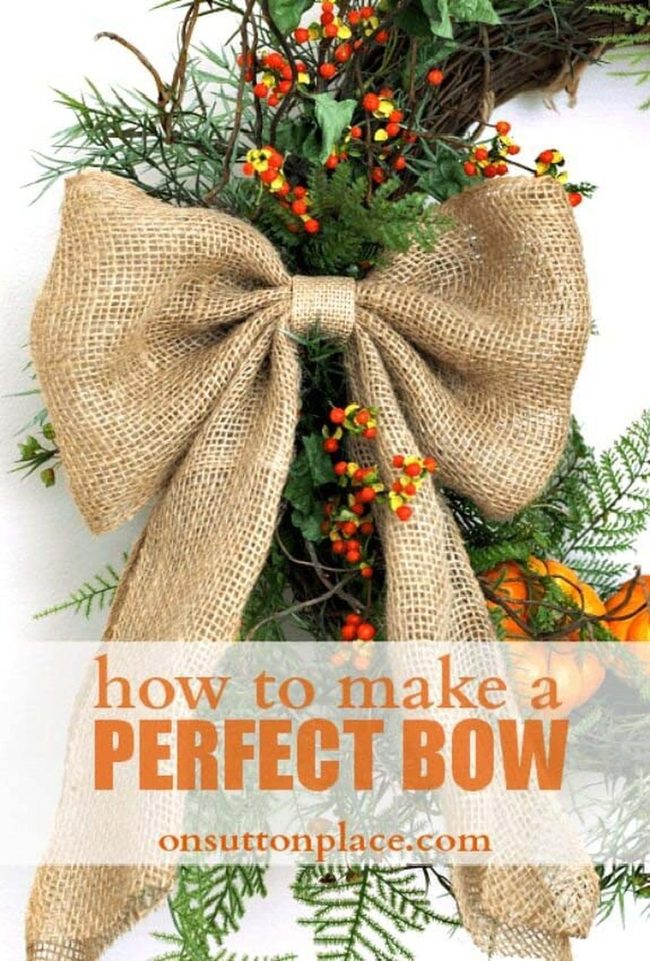 Burlap Bow Natural Tree Statement