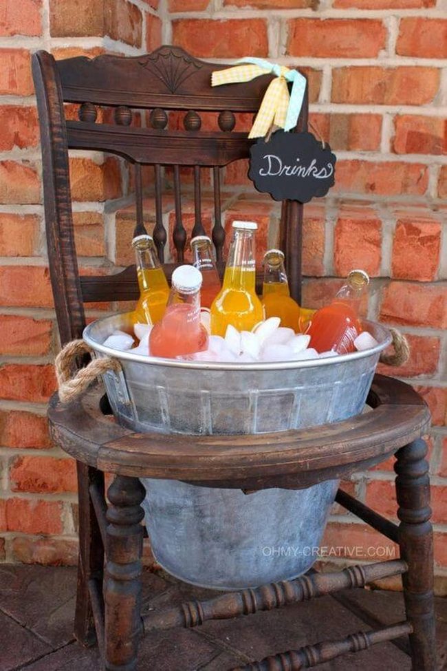 Galvanized Bucket Beverage Station