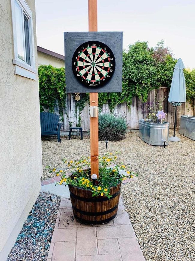 Potted Dartboard Garden Game