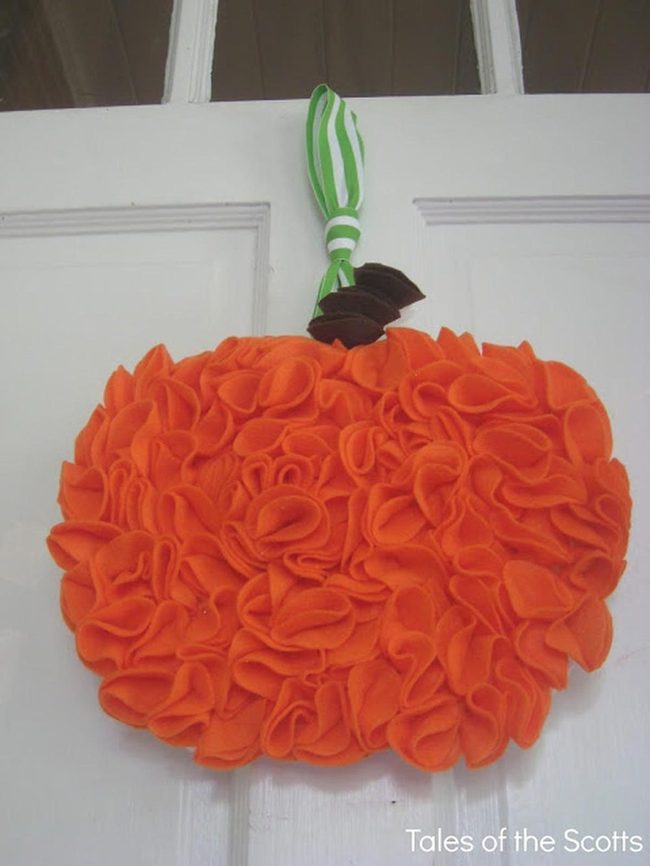 Orange Fabric Pumpkin Hanging