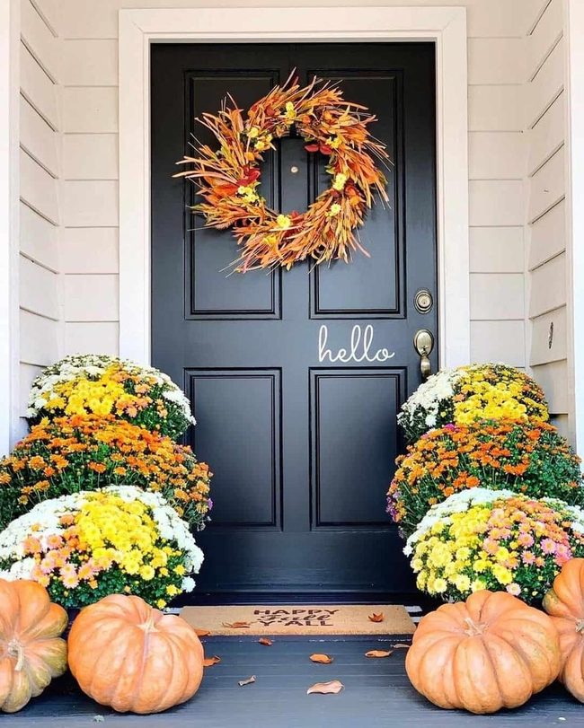 Autumn Wreaths Black Door