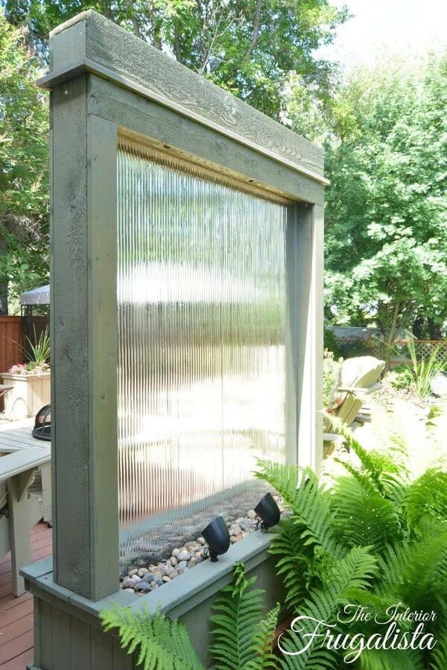 Wooden Frame Water Wall Elegance
