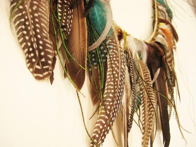 Blue And Brown Feather Dreamcatcher