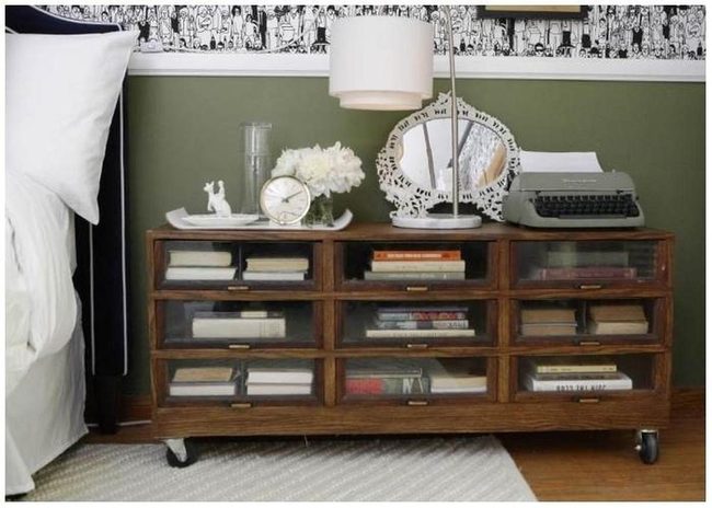 Weathered Wood Drawer Cabinet