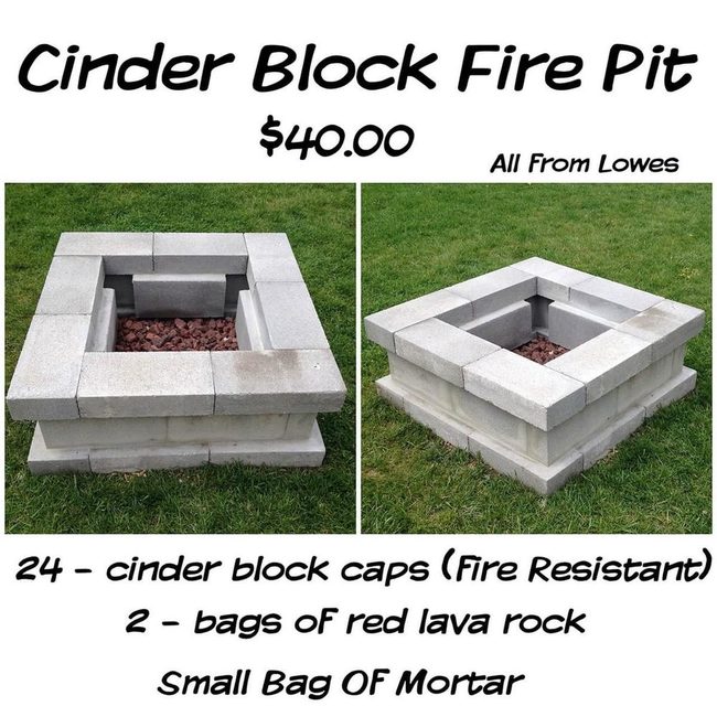 Cinderblock Firepit Gathering Spot