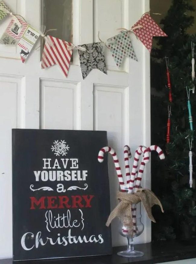 Red And White Holiday Door Statement