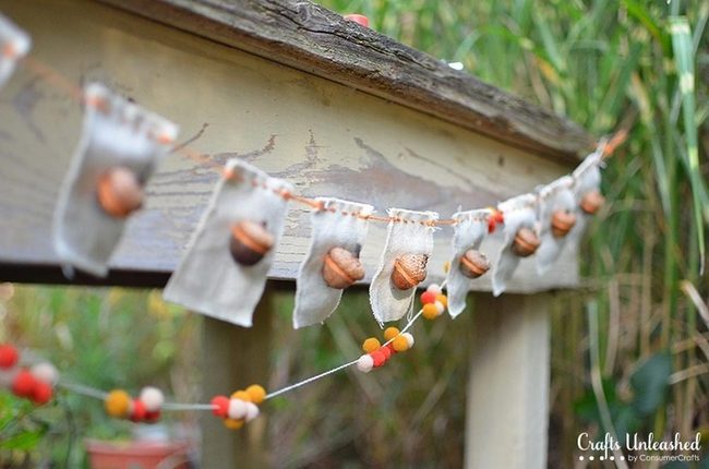 Autumn Felt Balls And Acorns