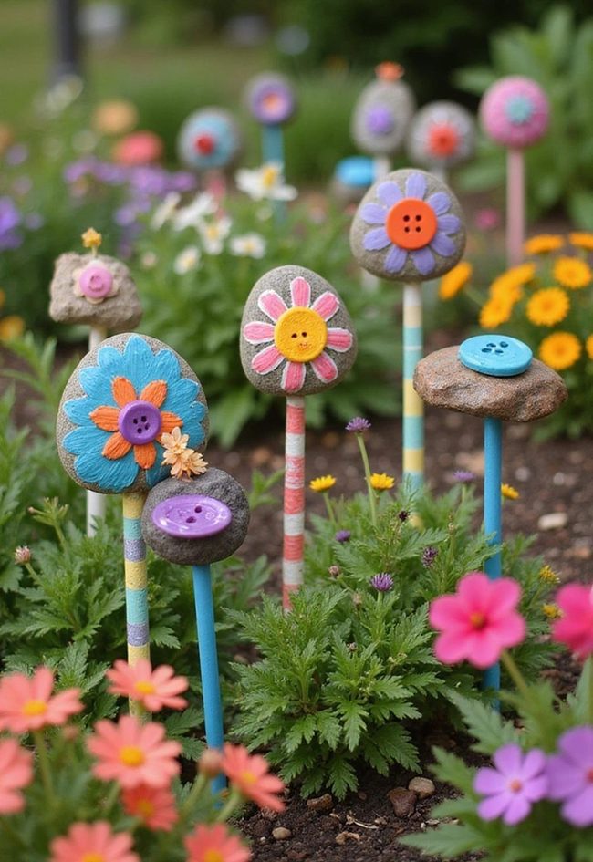 Fresh Painted Landscape Stakes Guide Pathways