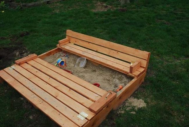 Hinged Lid Sandbox Doubles As Seat