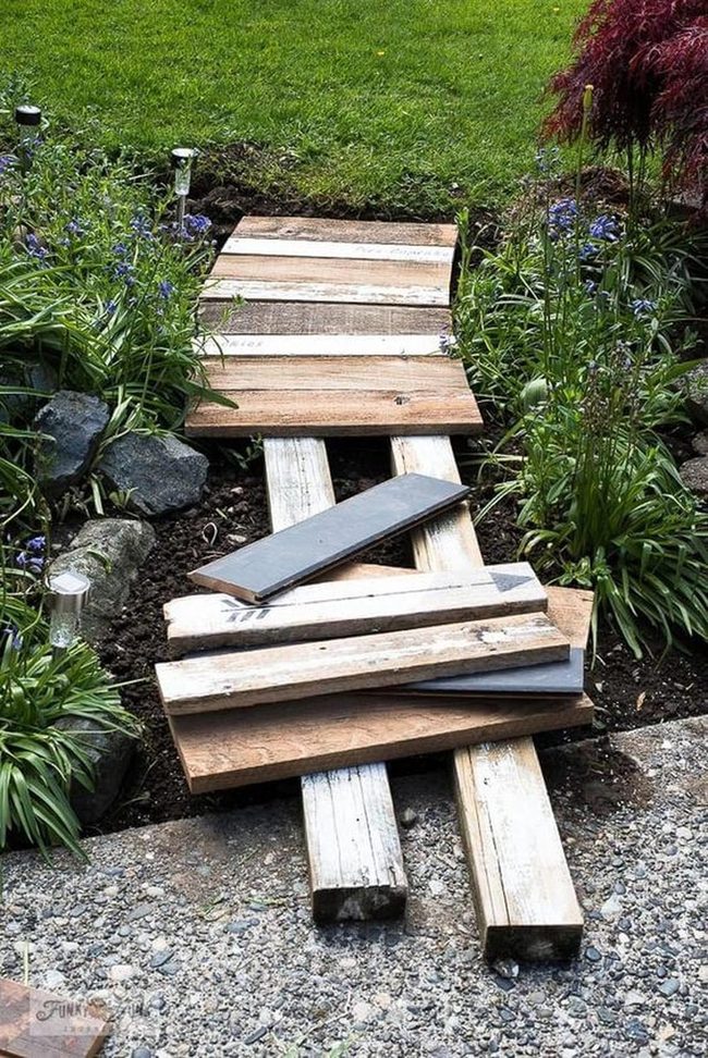 Weathered Wood Garden Walkway