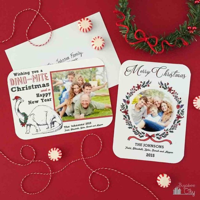 Red Background Family Dinosaur Cards