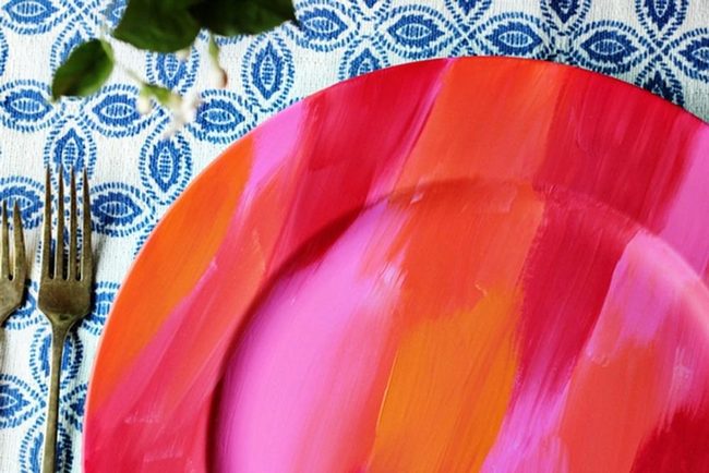 Pink And Orange Ceramic Swirls