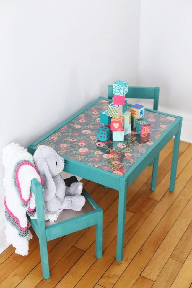 Teal Furniture With Patterned Blocks