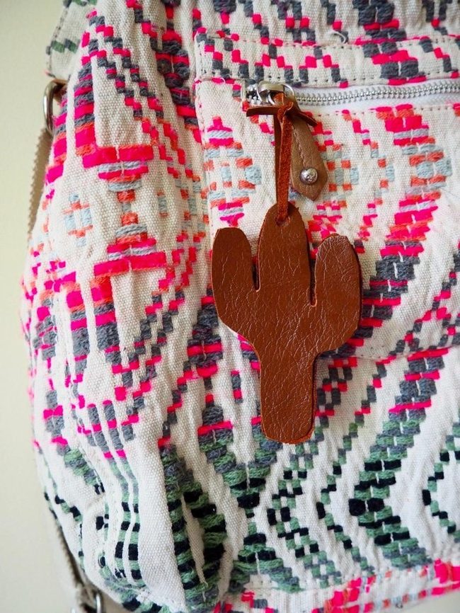 Pink And Sage Embroidered Canvas Bag